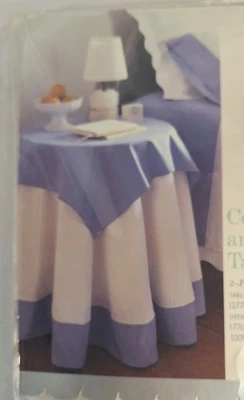 Martha Stewart Everyday Collars & Cuffs Table Set Tablecloth 70 In Round  Vtg 98 - Image 1 of 4
