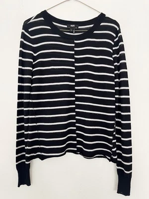 Suéter Paige Allie Para Mujer Talla Pequeña Mezcla de Lana Merino Tejido Rayas Cuello Redondo Foto 1 de 4