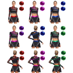Conjunto de trajes de bloques de colores sexy para mujeres fiesta de animadora disfraz rave - Imagen 1 de 61