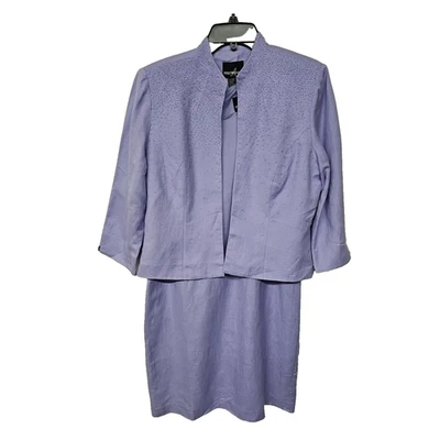 Positive Attitude Dress Set Womens Size 12 Beaded Lavender Purple Midi  - Image 1 of 4