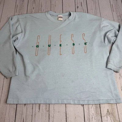 Винтажный 90-х Guess джинсы Crewneck толстовка женщин один размер подходит все сделано в США - Изображение 1 из 4