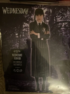 NEW WEDNESDAY ADDAMS NEVERMORE ACADEMY Costume Adult Size Med 6-8 Dress & Blazer - Image 1 of 4