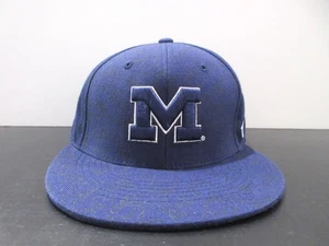 Michigan Wolverines Hat Cap Fitted Mens 7 1/4 Blue College Football 90s - Picture 1 of 8