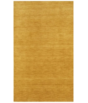 Golden Peach Solid Design Hand-Loomed 3X5 Gabbeh Wool Rug Oriental Carpet - Image 1 of 4