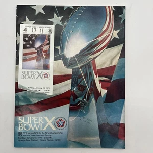 Super Bowl x Pittsburgh Steelers vs Dallas Cowboys Vor-Ort-Programm & Ticket-Stub - Bild 1 von 10