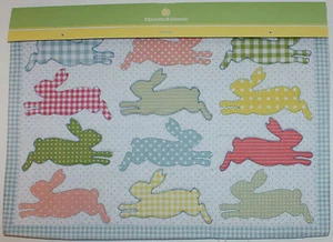Easter Blossoms & Bloom Blue Hopping Leaping Bunny 2 Placemat 13X18 NWT - Picture 1 of 1