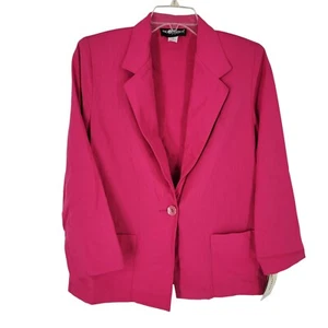 VTG NWT 10P Petite Blazer Hot Pink 80s Power Jacket Barbiecore retro Maximalist - Picture 1 of 5