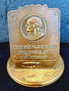 Antique Benjamin Franklin pen stand Philedelphia Whitehead Hoag Bronze 1920 1930 - Picture 1 of 9