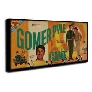 Vintage 60er Gomer Pyle Spielbox Top Design Holz Schlüssel Aufhänger Hundeleine Halter - Bild 1 von 8