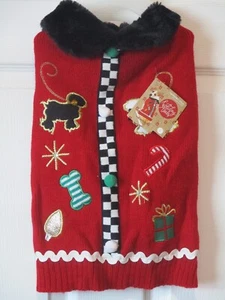 Holiday Tails Adorable Ugly Dog Sweater Size Large 17" to 19" Neck to Tail New - Picture 1 of 2