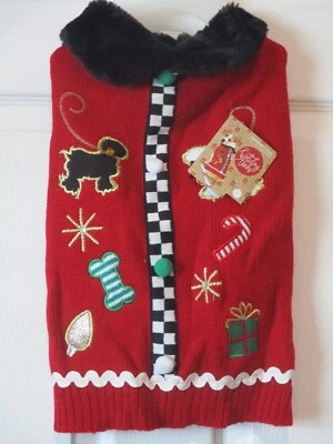 Holiday Tails Adorable Ugly Dog Sweater Size Large 17" to 19" Neck to Tail New - Image 1 of 2