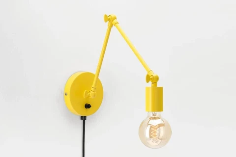 Modern Plug-in Wall Sconce Green |Mid Century Modern Light Vintage Bedside Lamp Cover