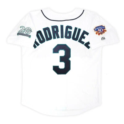Alex Rodriguez Seattle Mariners 1997 Men's Home Jersey w/ Jackie 50th Patch - Image 1 of 4