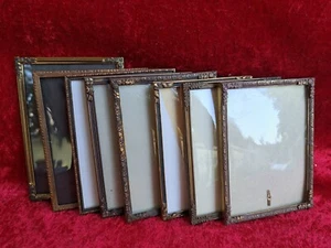 8 bellissime, vecchie cornici, cornici per foto, metallo, stile liberty - Foto 1 di 5
