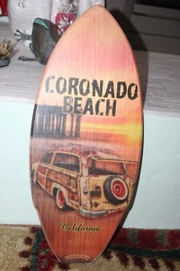 Coronado Beach California tavola da surf in legno fatta a mano *nuova sigillata lunga 20" - Foto 1 di 9