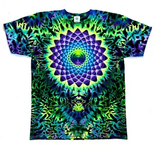 M Austin Mackereth Dyes N Good Vibes Short Sleeve Tie Dye Shirt Handmade Art - Picture 1 of 5