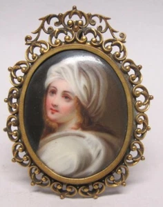 Antique Porcelain Portrait of a Italian Girl  GUIDO RENI  c. 1880  Easel Stand - Picture 1 of 3
