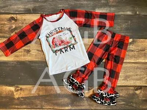 Buffalo Plaid Christmas On the Farm Outfit - Picture 1 of 1