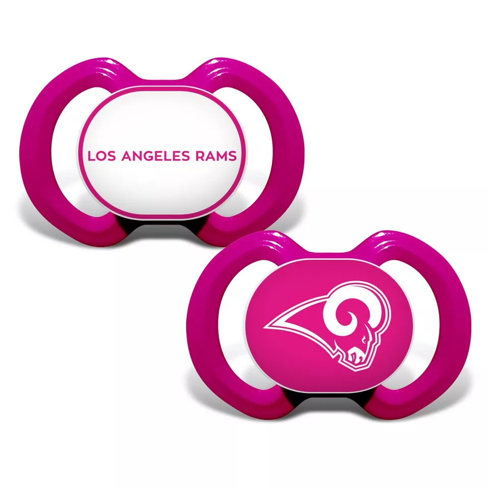 Los Angeles Rams Pink Baby Pacifier Set - Licensed NFL BPA Free 2pk - Image 1 of 1