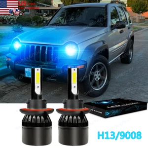 2x LED Headlights Bulbs H13 9008 8000K Blue Hi/Low Beam for JEEP Liberty 2008-12 - Foto 1 di 10