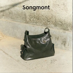 New Songmont Hobo Bag Vegetable Tanned Cowhide Shoulder Messenger Soft Bag - Picture 1 of 24
