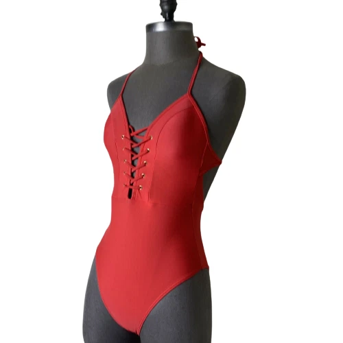 Traje de baño New Look para mujer de una pieza con cuello en V rojo sexy 6 EE. UU. 10 UK 38 UE  Foto 1 de 4