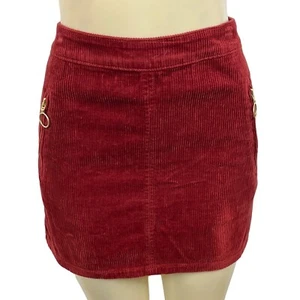 Forever 21 Women's Red Corduroy Tube Skirt Sz M - Picture 1 of 5