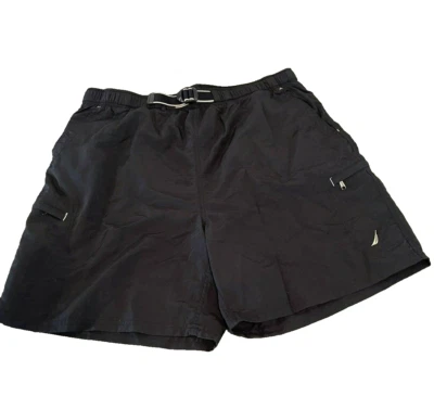 Nautica Men's Swim Trunks Sz XL Black  RN # 67835 - Image 1 of 4