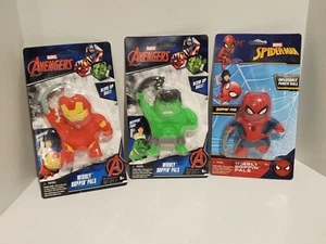 Marvel Avengers SPIDER-MAN HULK IRON MAN Punch Ball Wibbly Boppin' Pals Lot 3 - Picture 1 of 1