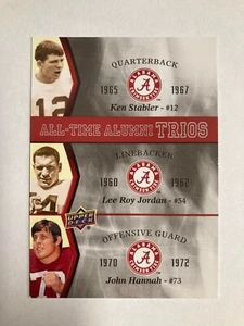 Ken Stabler, Lee R Jordan, John Hannah 2012 UD Alabama football ATA trios card - Picture 1 of 2