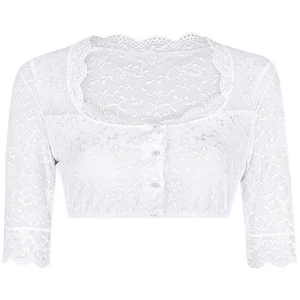 Dirndlbluse Zoe halbarm weiß Spitze runder Ausschnitt Bogenkante Nina von C - Bild 1 von 33