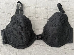 Victoria’s Secret Bra 36C 36 C Black Vintage Satin Sexy VS EUC - Imagen 1 de 6