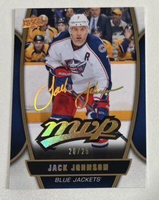 2013-14 Upper Deck MVP Super Script 20/25 Jack Johnson Columbus Blue Jackets - Image 1 of 2