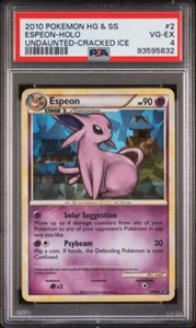 2010 Pokemon HG & SS Undaunted Cracked Ice #2 Espeon - Holo PSA 4 VG-EX - Picture 1 of 2