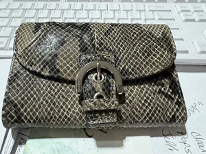 Coach SoHo Exotic Black Embossed Python Print Soft Leather Trifold Wallet - Picture 1 of 8