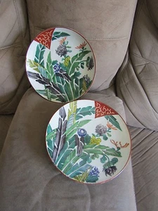 Platos japoneses raros vintage diseño floral - (2 platos) - Imagen 1 de 2