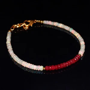 Äthiopischer Opal + Rubin Korund schönes 3 mm Rondell facettiertes Schmuck Ar... - Bild 1 von 7