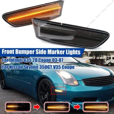For Nissan Infiniti Skyline G35 V35 2Dr Bumper Side Turn Signal Indicator Lights - image 1 of 4