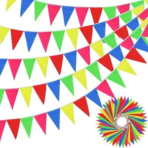 Durable Rainbow Triangle Flags - 3280 ft Bunting for Indoor/Outdoor Events - Picture 1 of 8