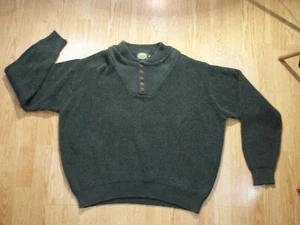 MENS CABELAS PULLOVER FISHERMANS KNIT SWEATER, XL REG GREEN  - Picture 1 of 6