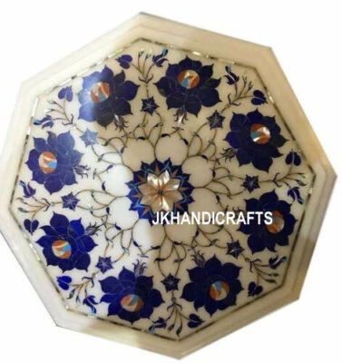 2'x2' Marble coffee Console Table Top Semi Precious Pietra Dura Garden Decor - Image 1 of 4