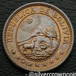 Bolivia 1 Boliviano 1951 No Mint Mark. KM#184. One Dollar coin. One Year Issue. - Picture 1 of 8