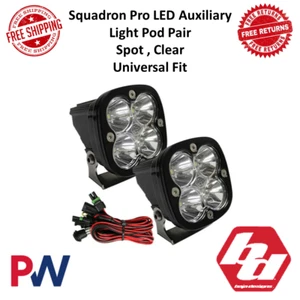 Baja Designs Squadron Pro LED Auxiliary Lights Pair Spot 3" Clear #497801 - Picture 1 of 11