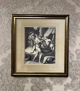 Erotischer Kunstdruck nach A. Caracci „Messalina dans la Lo“ im engl. Holzrahmen - Bild 1 von 11