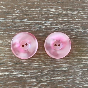 PINK BUTTONS Vintage Pearlescent Plastic 2-Hole - Pair - Picture 1 of 4