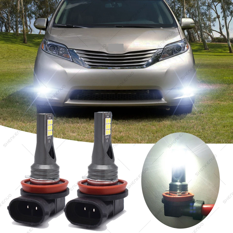 Faros antiniebla LED blancos de alta potencia 6000K para Toyota Sienna 2011-2018 - 2 piezas Foto 1 de 4
