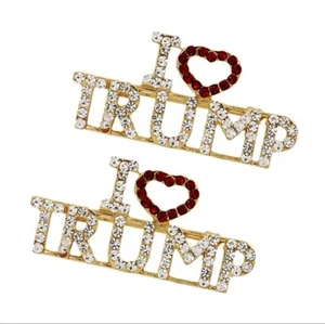 2 Pack I Love Trump Enamel Lapel Pin Trump 2024 MAGA For Fans Gift - Picture 1 of 6