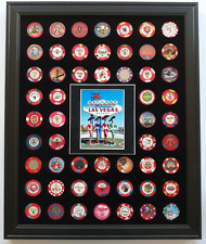 54 CASINO POKER CHIPS (NOT INCLUDED) LAS VEGAS SIGN WALL DISPLAY PICTURE FRAME