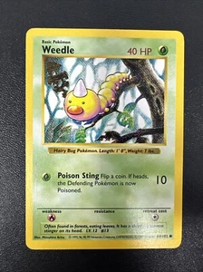 Pokémon Weedle 69/102 BS Base Set Shadowless LP - Picture 1 of 2