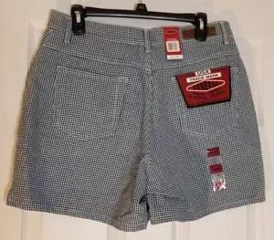 Generra Denim blau weiß Hahnentritt Shorts Damengröße 12 NEU - Bild 1 von 7